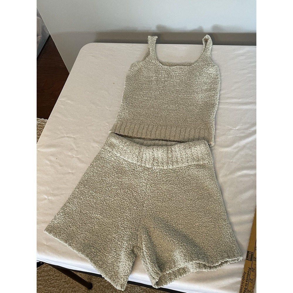 Skims Lounge Relax Cozy Knit Tank Top Shorts Set Small Medium